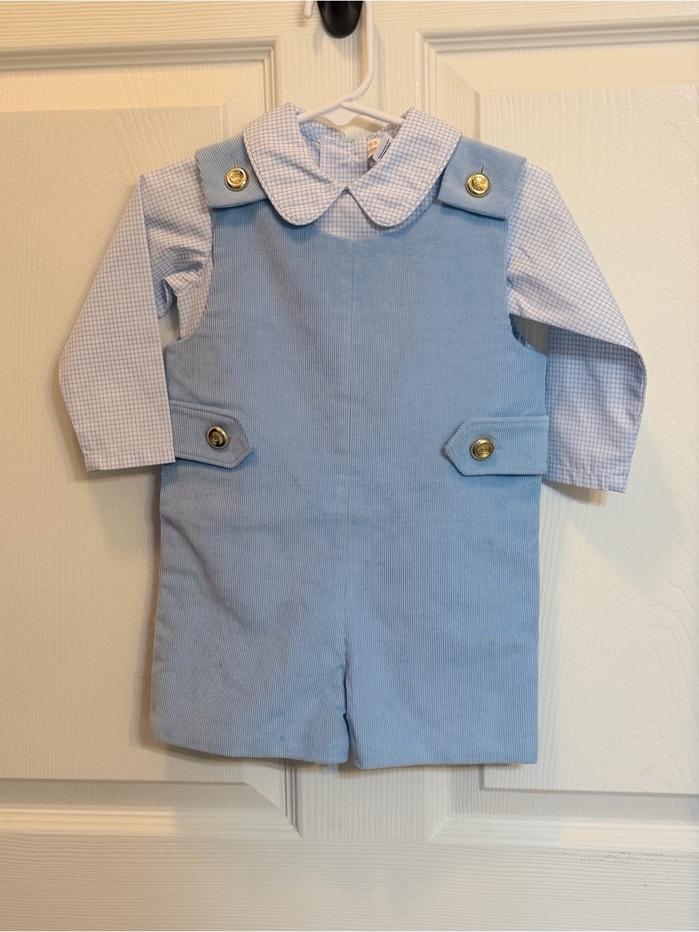 TBBC Corduroy Jon Jon with gingham Shirt